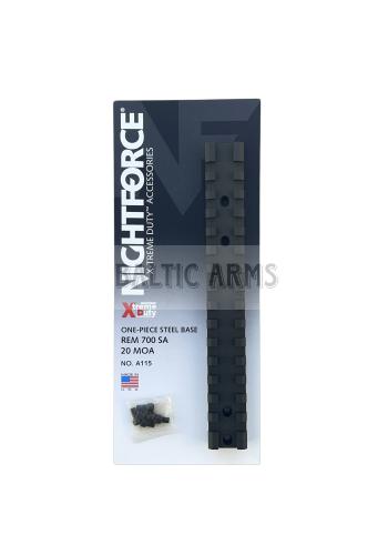 NightForce Picatinny bėgelis  A115 REM 700 SA 1 PC 20 MOA
